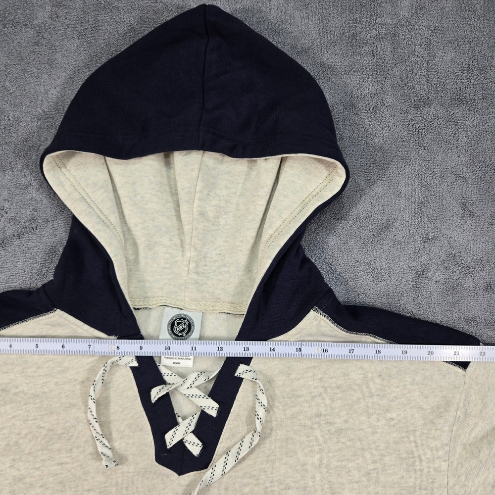 NHL Seattle Kraken Lace Up Hoodie Mens Medium Cream Blue Lacer Jersey Sweatshirt - Picture 10 of 13